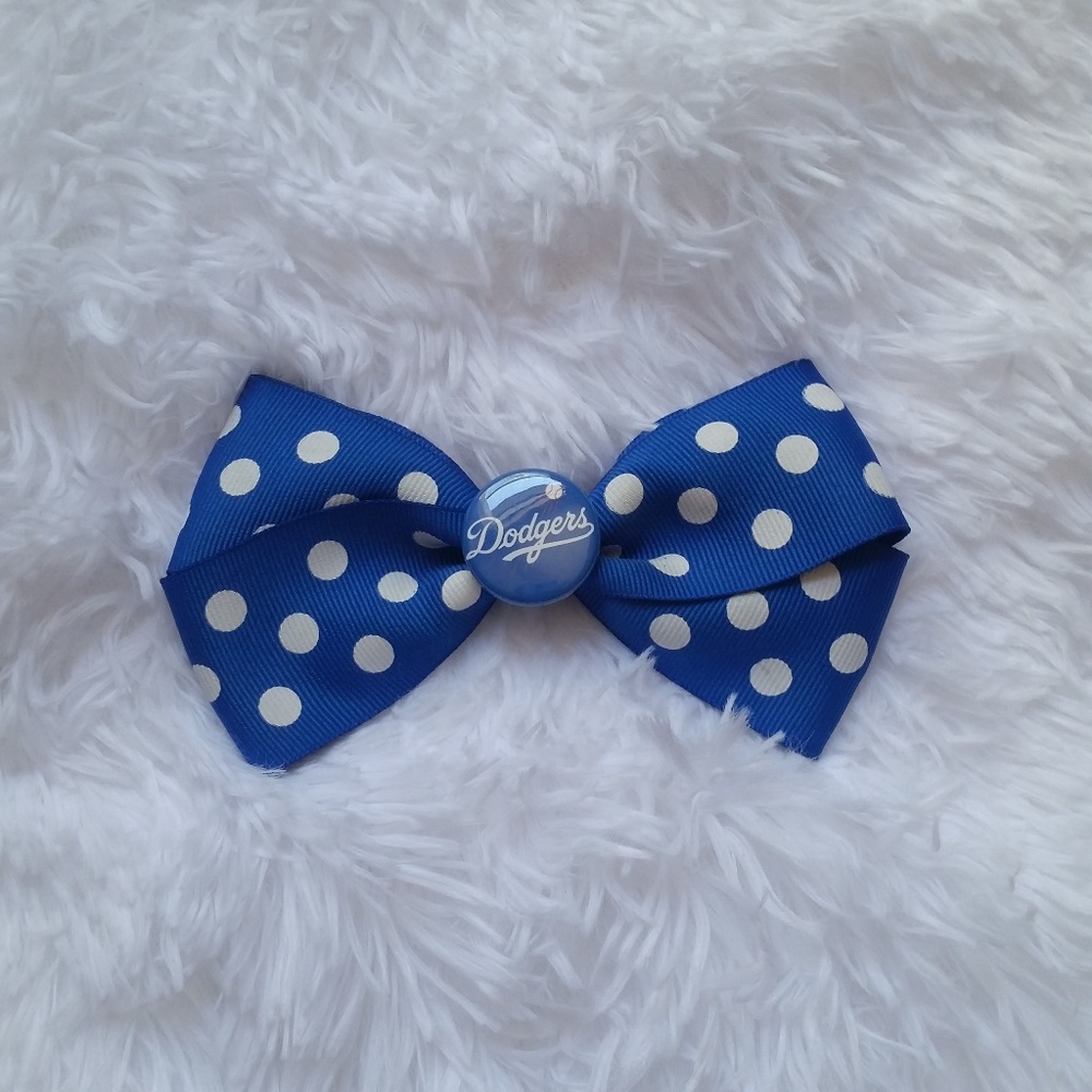 Dodgers Polkadot Hairbow
